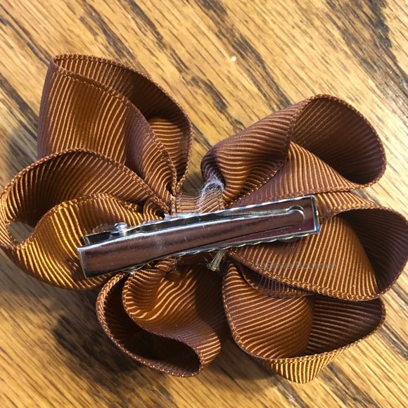 Coffee Brown 3 1/2" Octopus Bow HANDCRAFTED -kids- - Picture 2 of 3